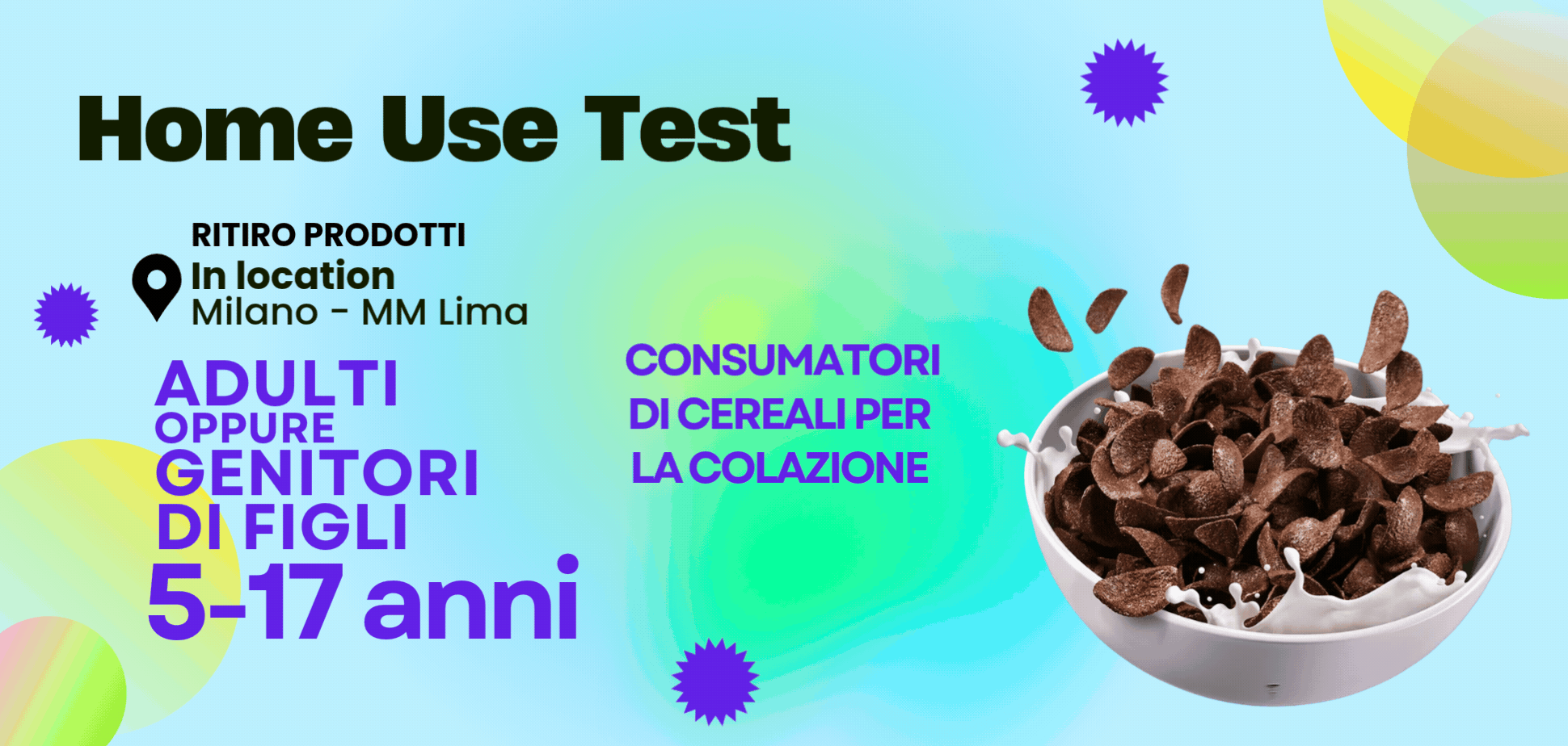 Adulti oppure Genitori di figli tra i 5 e i 17 anni - consumatori di cereali per la colazione