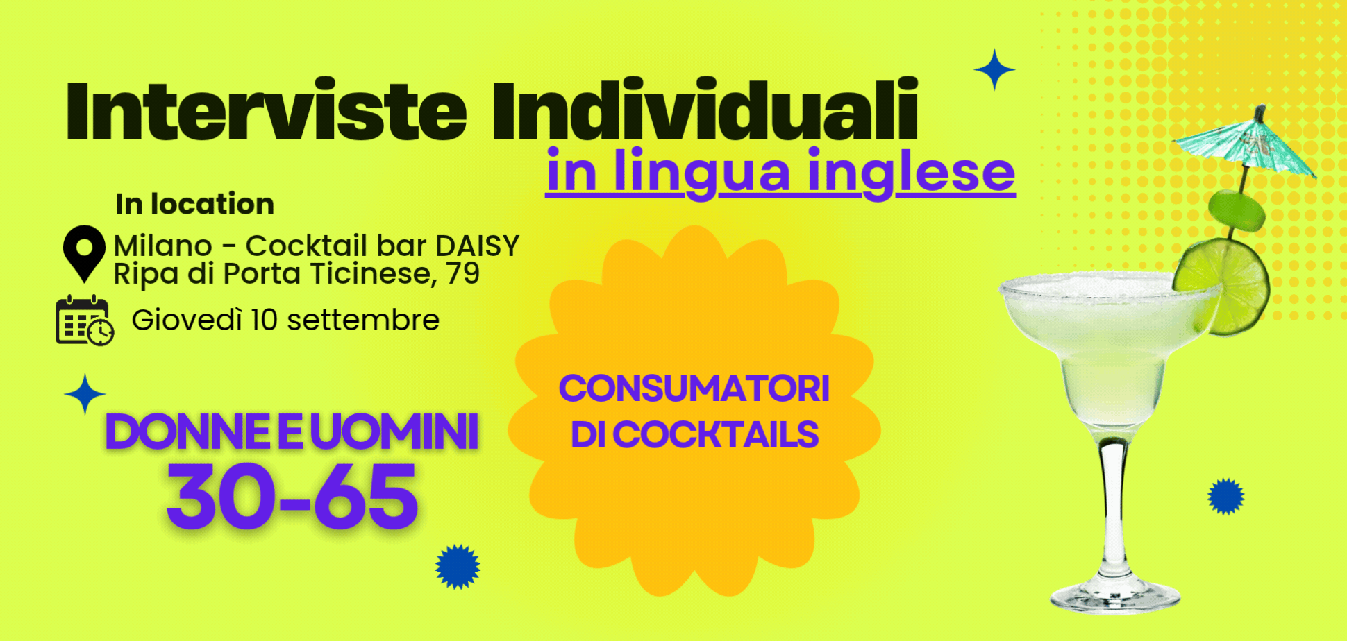 Donne e uomini 30-65 anni consumatori di cocktails