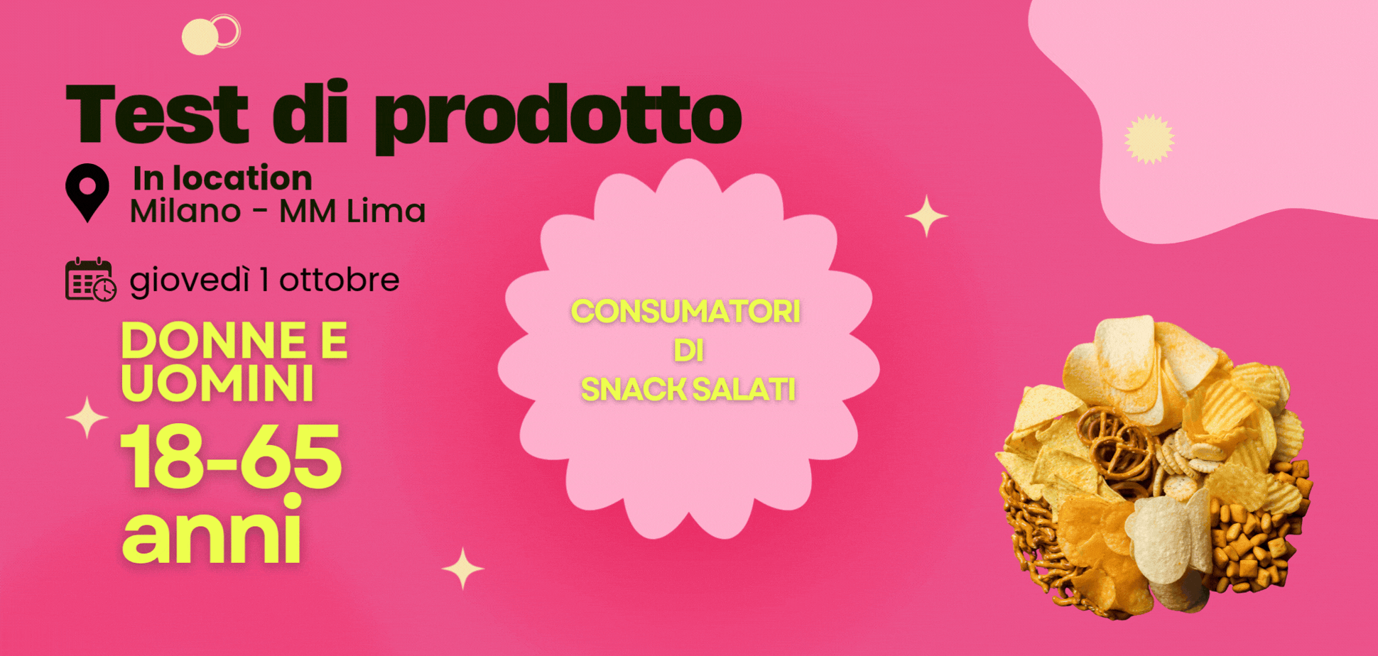 Donne e uomini 18-65 anni consumatori di snack salati