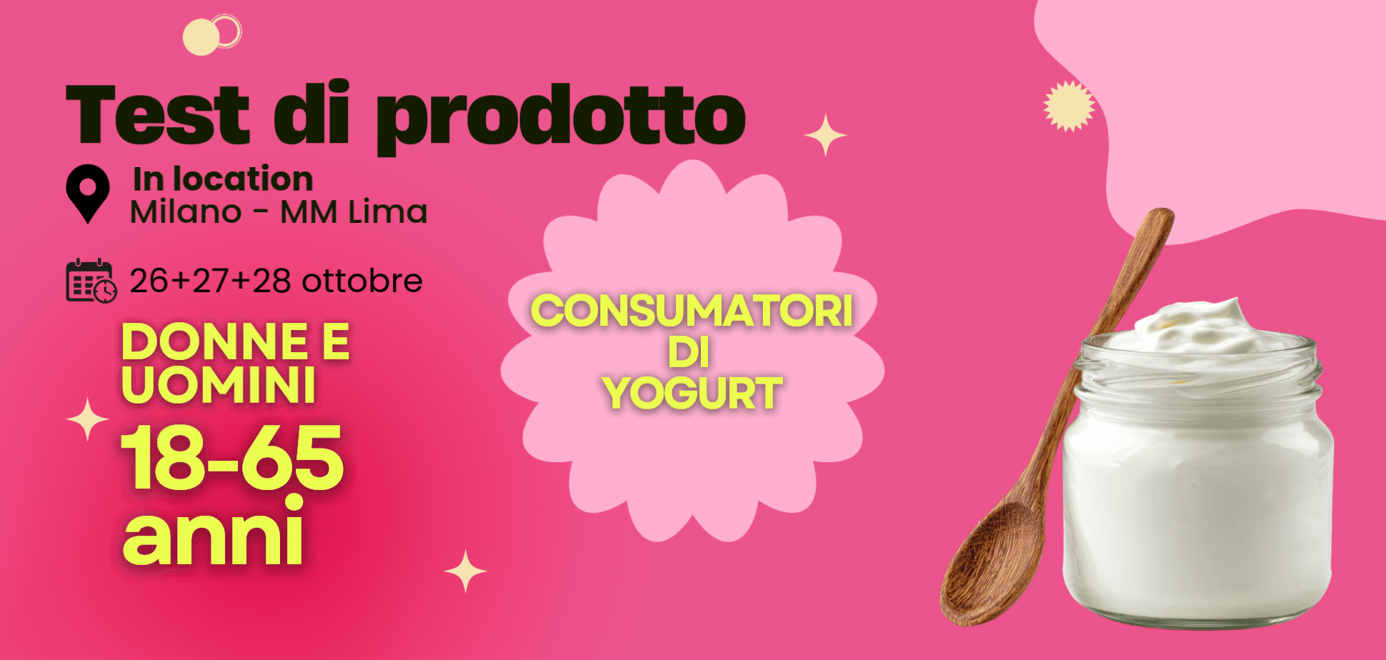 Donne e uomini 18-65 anni consumatori di yogurt